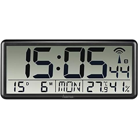 Hama | Reloj Digital para Pared con Radio, indicador de Temperatura y Humedad Cover