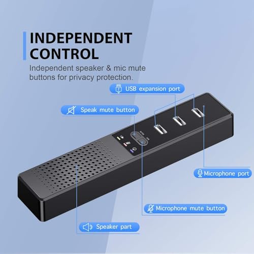 Cykvis 3 in 1 USB Computer Speaker with Microphone, PC Laptop Speaker with Mic for Smart Home Office and Online Study,360 Degree Enhanced Voice Pickup, Noise Reduction,Compatible with Zoom, Teams - Image 5