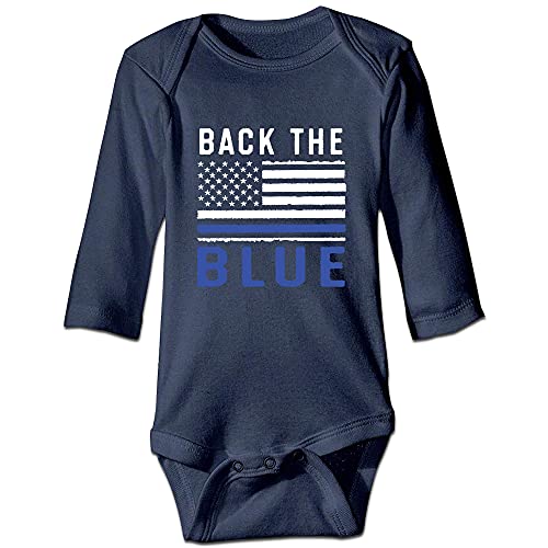 DOQOSESHY Back The Blue Police Officer Infant Bodysuit Climbing Breathable Rompers 0-24 Months