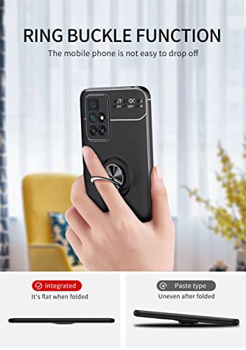 Image of SPAZY CASE Realme C21Y Back Cover | Sleek Rubberized Case with Chrome Plating | Ring Stand Back Cover | Designed for Realme C21Y / C25Y - Black