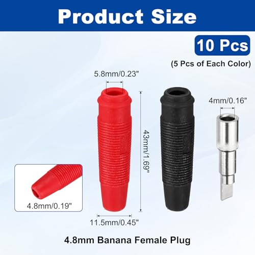 Conectores banana hembra con aislamiento de cobre niquelado de 5,8 mm para audio sin interferencias 2