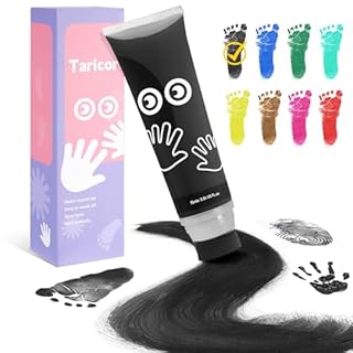 Taricor Baby Footprint Kit, 75ml Baby Handprint with Sponge Attachment, Non-toxic Paw Print Kit for Dogs & Cats, Footprint Paint Set for Newborns Gift,Stamp Kids, Family Keepsake