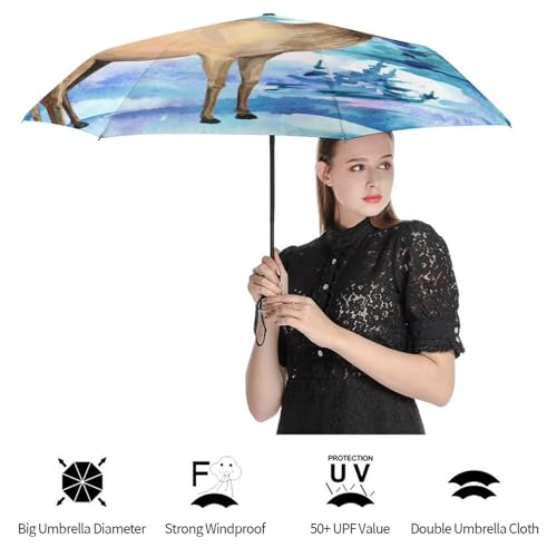 Parapluie automatique compact et résistant avec motif mandala - 4