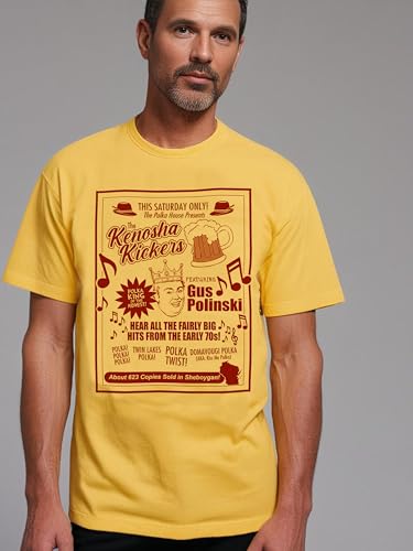 Gus Polinski Polka King T-Shirt – John Candy Kenosha Kickers Concert Tour Tee | Vintage 90s Holiday Movie Fan Shirt | Soft Cotton Unisex Retro Crew Neck (S, 90s Vintage Cotton)3