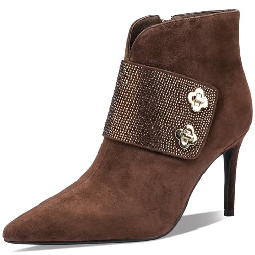 TDD Faux Suede High Heel Boots for Women Stiletto Botas Para Mujer Dress Comfortable Sexy Pointed toe Elegantes Formal Prom Wedding Comfort Extra Wide Ladies Party Bootis