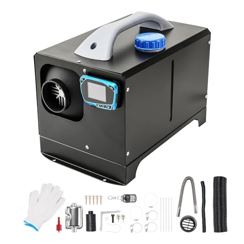 AEJBD Calentador de Aire diésel de 12 V y 5 kW, Calentador de estacionamiento diésel Todo en uno, Apto para automóviles, caravanas, Camiones, remolques, caravanas, Color Negro