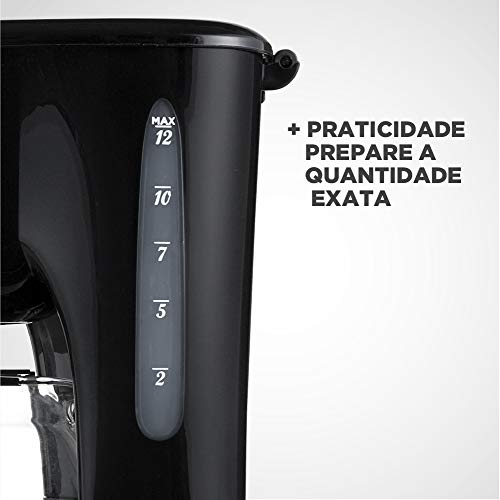 BLACK+DECKER Cafeteira 12 Xícaras com Jarra Preta 220V CM120