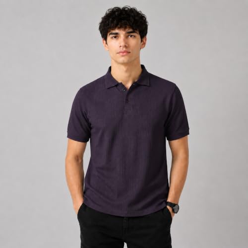 Image of TOPLOT Men's Polo T Shirt | Half Sleeve Design | Comfortable Fit Wear | Stylish Casual Look | Breathable Feel |Modern Style | Easy Movement | Casual & Everyday Wear (5280)