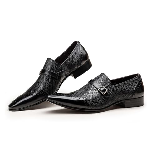 Image of Men Alligator Crocodile Print Oxfords Dress Shoes Business Casual Cap Toe Wingtip Formal Derby Shoes Wedding Prom Tuxedo Shoes Loafers