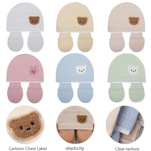 Soft & Breathable Newborns Baby Mittens & Turban Hat Cotton Gloves & Hat Essential Warmth and Protections2