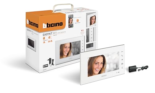 Bticino 335253 Vidéophone WIFI Moniteur intérieur supplémentaire 2 fils, écran 7 pouces, couleurs avec mains libres, écran tactile, contrôle par application, deuxième affichage pour maisons sur deux