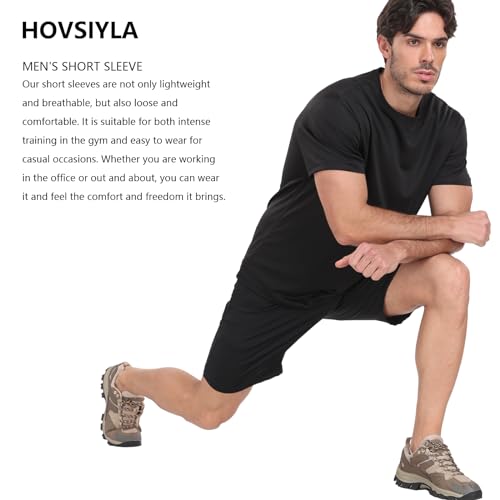 Image of HovSiyla 1 /5 Pack Workout Shirts for Men Athletic Running Gym Quick Dry Short Sleeve Performance Moisture Wicking T Shirt