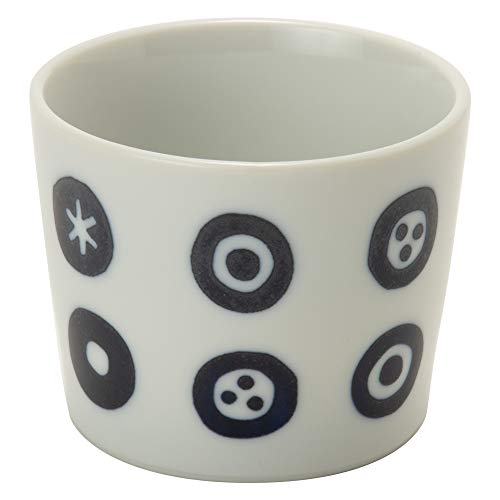 TAMAKI そば猪口 ブロックプリント ホワイト 直径8.4×高さ6.8cm 230ml 電子レンジ・食洗機対応 日本製 T-784785