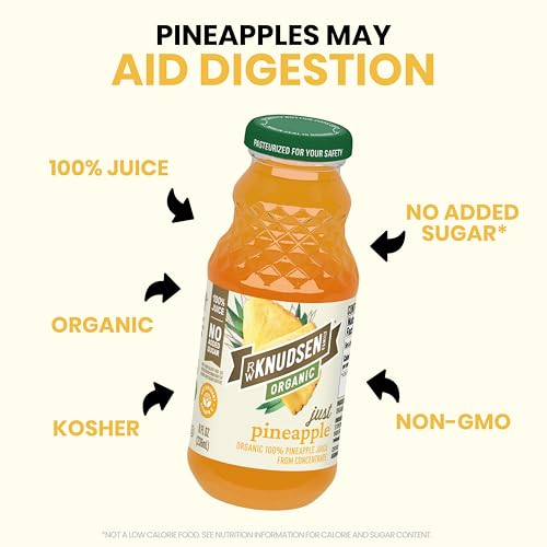 Image of R.W. Knudsen Organic Just Pineapple Juice, 8 fl oz (12 Pack)