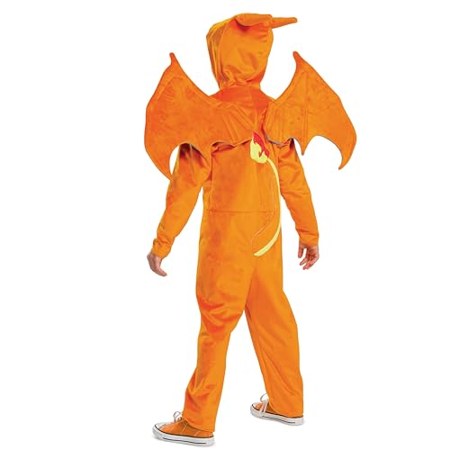 Disguise Charizard Costume for Kids, Official Pokemon Costume Hooded Jumpsuit, Child Size Large (10-12)2