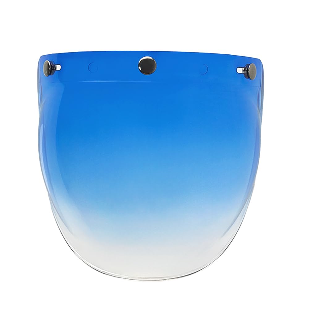 YMTSGEQ Retro 3-Snap Helemt Bubble Visor,Flip Up Down Bubble Shield for Open Face 3/4 Face Helmets (Gradient Blue)