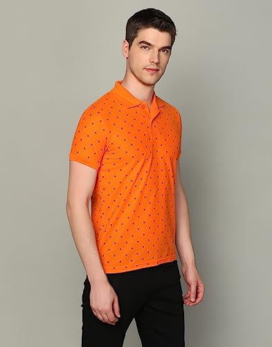 Image of INKKR Men's Printed Polo Neck Half Sleeve Multicolor T-Shirt