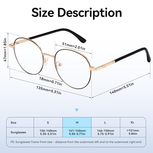 Image of Dollger Round Blue Light Blocking Glasses for Women Men Circle Clear Lens Metal Frame Computer Gaming Eyeglasses Blue Light Glasses
