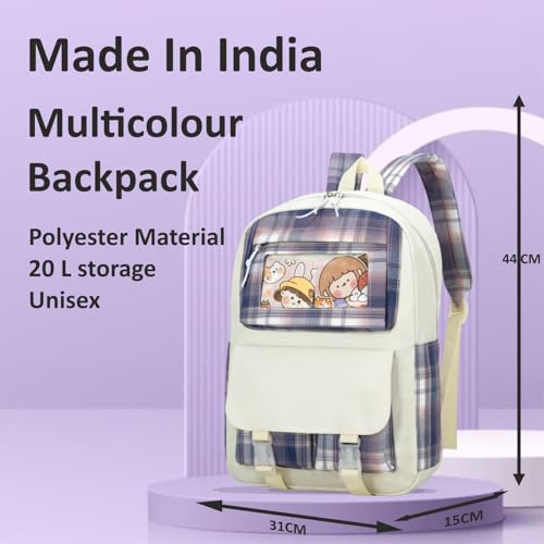 Image of Tinytot 30 Litre Japanese Korean Style School Bag Water-Resistant Laptop & Travel Backpack - Unisex Large 18 Inches Multipurpose Student Backpack for Boys & Girls, Men & Women