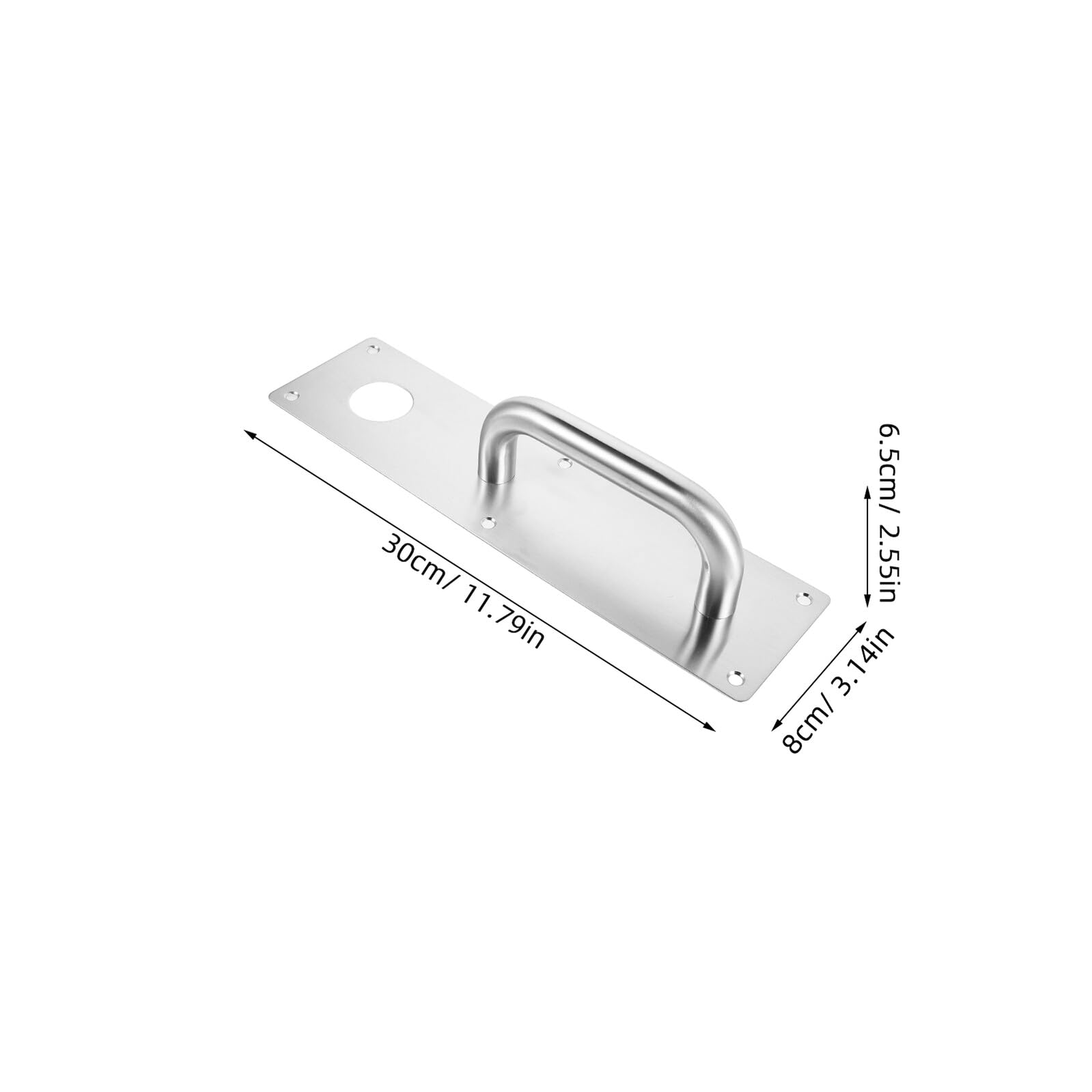 Poignée de Porte 2pcs en Acier Inoxydable avec Trou de Serrure Coupe-feu