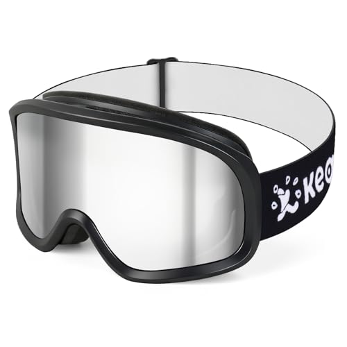 Keary OTG Ski Snow Goggles for Men Women Adults Youth Anti-fog 100%UV Protection Skiing Winter Snow Sports Goggles over Glasses Compatible With Helmet, Black Snowmobile Goggle for Adult Snowboard Gear