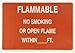 Brady 72255 20" Width x 14" Height B-120 Premium Fiberglass, White on Red Chemical and Hazardous Materials Sign, Legend "Flammable No Smoking Or Open Flame Within __ Feet"