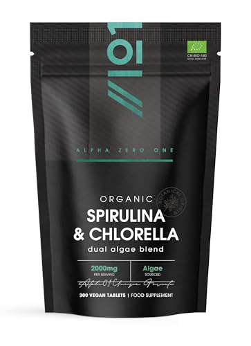 Organic Spirulina & Chlorella 2000mg - 300 Tablets - Broken Cell ...