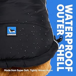 Lowrider Puffer Coat M Warm Waterproof Windproof Reflective Insulated Dog Coat Rain Jacket and Vest Jacket for Small and Medium Dogs in Cold Weather Made with Soft and Breathable Fabric