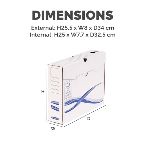 Bankers Box 4460102 Archivschachtel 25-er Pack A4+ Format, 80 mm