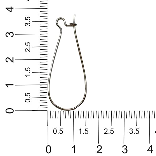 Image of Kidney Hooks for Earring Jewellery Making (Pack of 10 Pairs) (15x38mm, Silver)