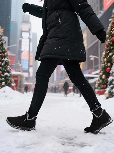 SHIBEVER Womens Winter Snow Boots: Waterproof Insulated Warm Fur Lined Ankle Slip On Walking Comfortable Outdoor Boot2