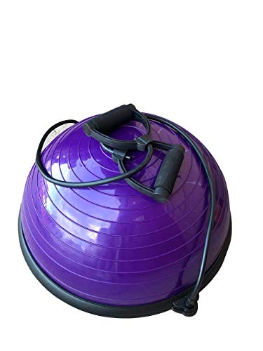 Bosu Ball Meia bola Bosu para Pilates e Yoga Roxo + Corda Puxador - Wct Fitness 40301