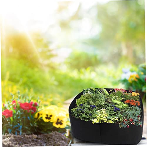 Bolsa de cultivo para plantar huerto rectangular de fieltro negro 7