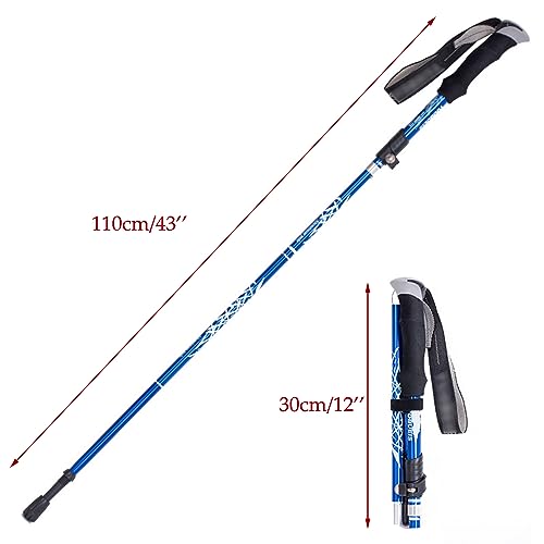ThreeH 2 Pack Collapsible Hiking Sticks Trekking Poles Folding Walking Hiking Sticks Adjustable Aluminum Alloy Walking Stick for Climbing Camping Traveling Exercising - Image 3