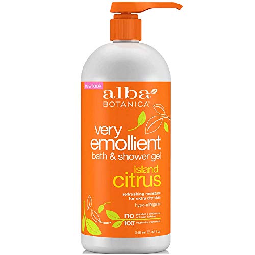 Alba Botanica Very Emollient Bath & Shower Gel, Island Citrus 32 oz ( Pack of 2)