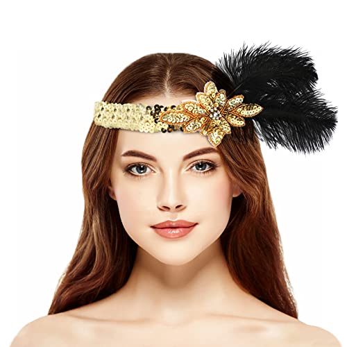 MWOOT Piume Fascia Anni '20,1920s Feather