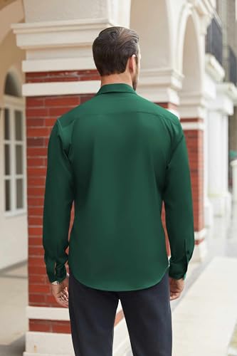 Image of COOFANDY Mens Stretch Dress Shirts Long Sleeve Button Down Shirt Regular Fit Formal Business Shirts