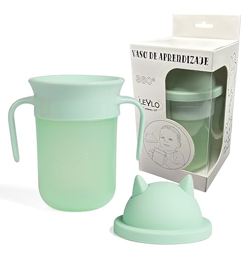 Vaso Aprendizaje Bebé Antiderrame 360° Antigoteo Niños 6-12 Meses Vasos Agua Ergonómico Manos Pequeñas Libre BPA Fácil Limpieza Vasos Antivuelco Bebé Taza Primer Vaso Ideal Bebés Agua Copo Antifugas