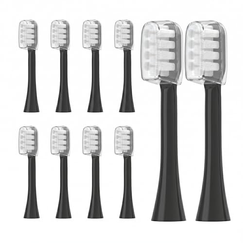 Image of Replacement Toothbrush Heads Compatible with 7MAGIC D26,10 Pack (Black Soft)