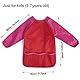 2 Stück Malschürze Kinder 3-7 Jahre, Kinderschürze mit langen Ärmeln, Malkittel Kinder Bastelschürze für Mädchen/Junge, Paint Apron Kids zum Malen Basteln Kochen Backen, Blau & Rot (Klein)