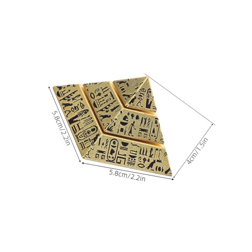 Mini Pyramide Égyptienne en Métal GARVALON Figurine Décorative Dorée Solide - 3