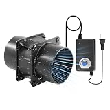 3.15”12V DC Exhaust Duct Fan with 2-Pack 3' Square to Round Duct Flanges
