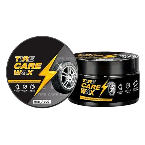 Brillo de neumáticos - Discreción para neumáticos | Agente restaurador de ruedas | Policarla brillante duradera | Cera de brillo para neumáticos de 50 g para protección UV de larga duración para los