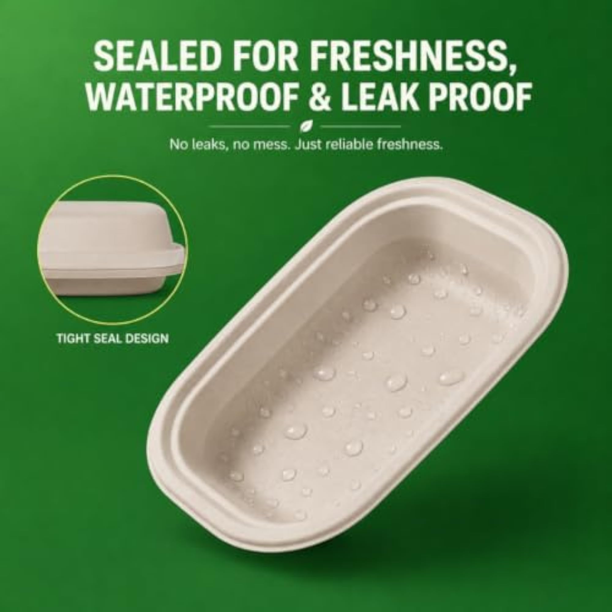 500ML Oval Pack of 100 Bagasse Disposable Serving Bowl