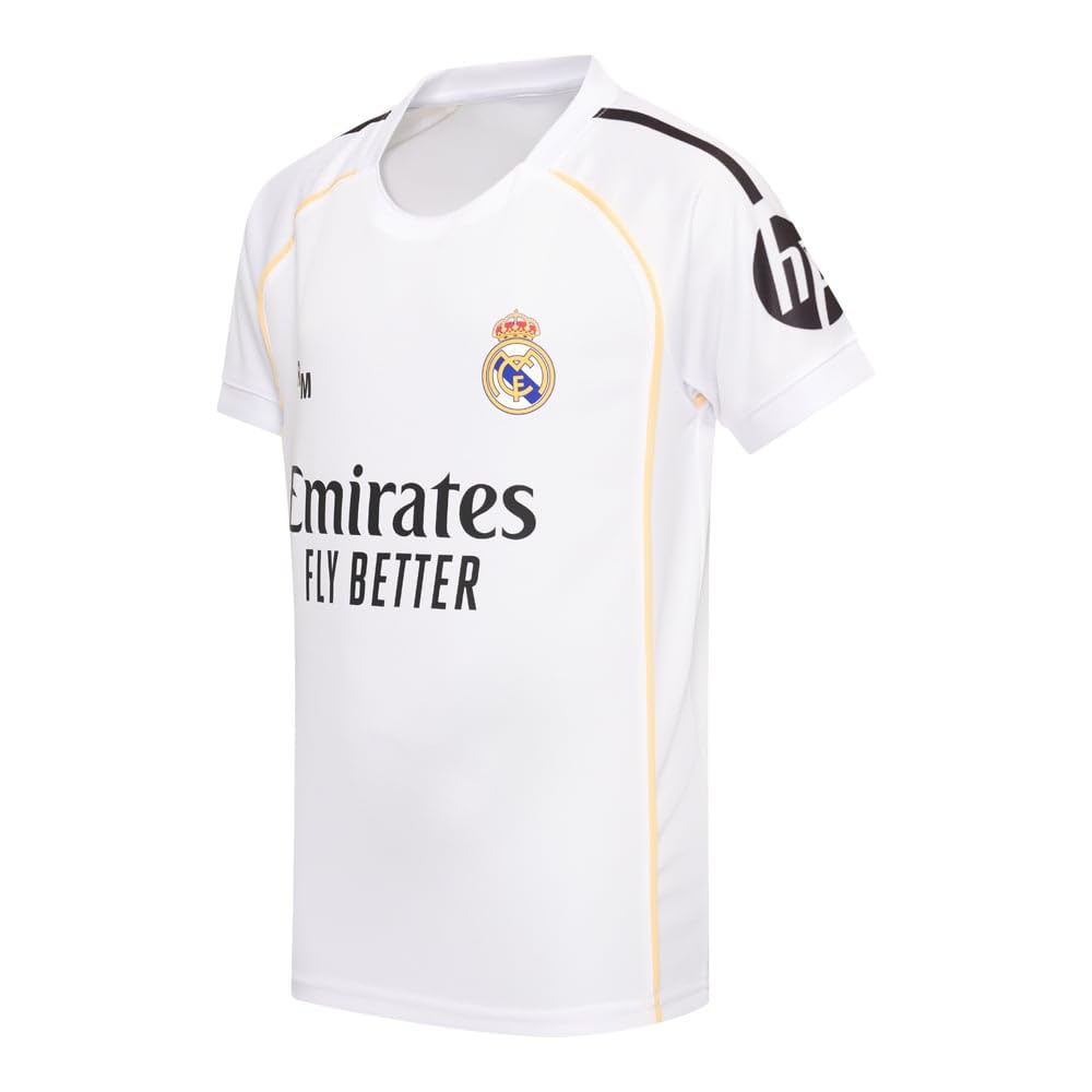 Real Madrid Maillot Domicile 25/26 Mbappé pour Enfants - Tailles 116 à 164 - Saison 2025/2026 - Maillot Mbappé - Maillot Officiel de Supporter du