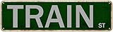 Letrero de tren de San Valentín, decoración de tren de calle, decoración de pared para el hogar, granja, bar, cafetería, cueva de hombre, 16 x 4 pulgadas