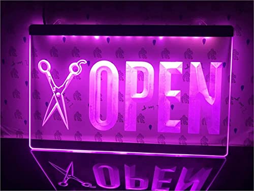 Letrero de neón Barber Shop luz de modelado LED panel acrílico 60x40cm