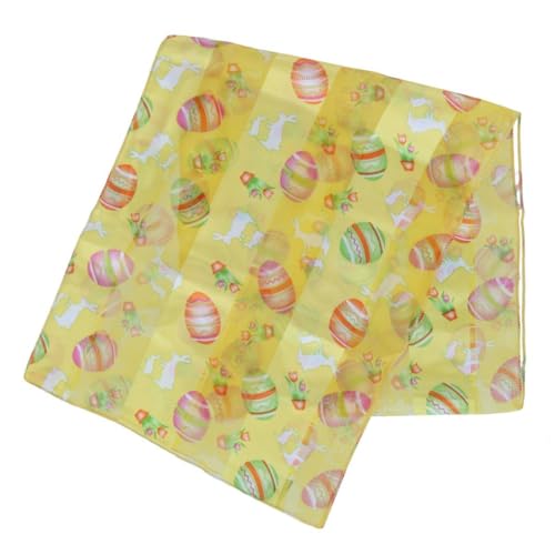 CTM Women's Easter Bunny and Egg Print Holiday Lightweight Scarf2