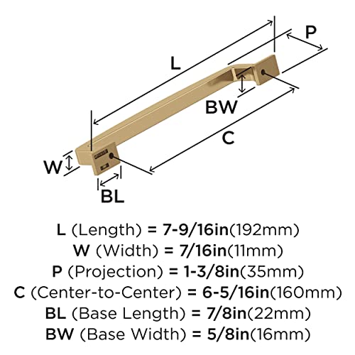 Amerock | Cabinet Pull | Champagne Bronze | 6-5/16 in (160 mm) Center-to-Center Drawer Pull | Westerly | Kitchen and Bath Hardware | Furniture Hardware by Amerock - Image 4