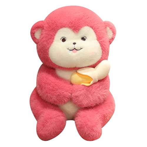 JAWSEU Banane Affen Plüschtier, Lustiger Plüsch Monkey Plüschtier Puppe Plush Stofftier Monkey Kuscheltier Kleinkinder Begleiter Weicher Flauschiger Spielzeug große Stofftier Überwurf Plüschpuppe